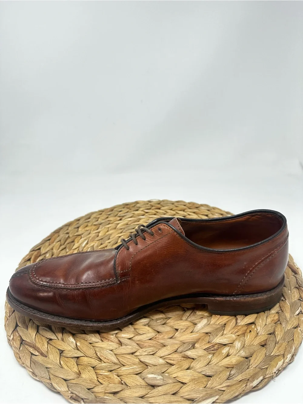 Allen Edmonds LaSalle Derby Shoes Split Toe Chili Brown Leather Size 9.5 Men's
